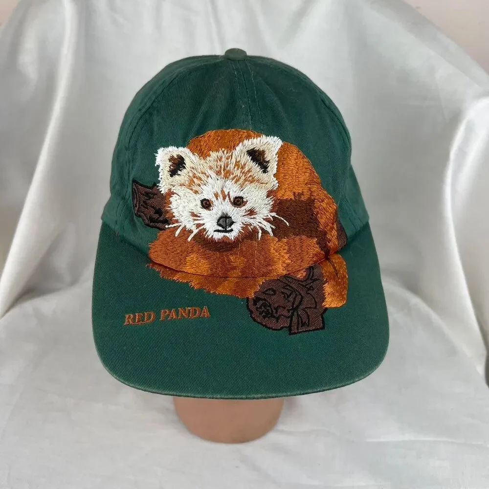 Vintage Knoxville Zoo Tennessee Red Panda Green Baseball Cap